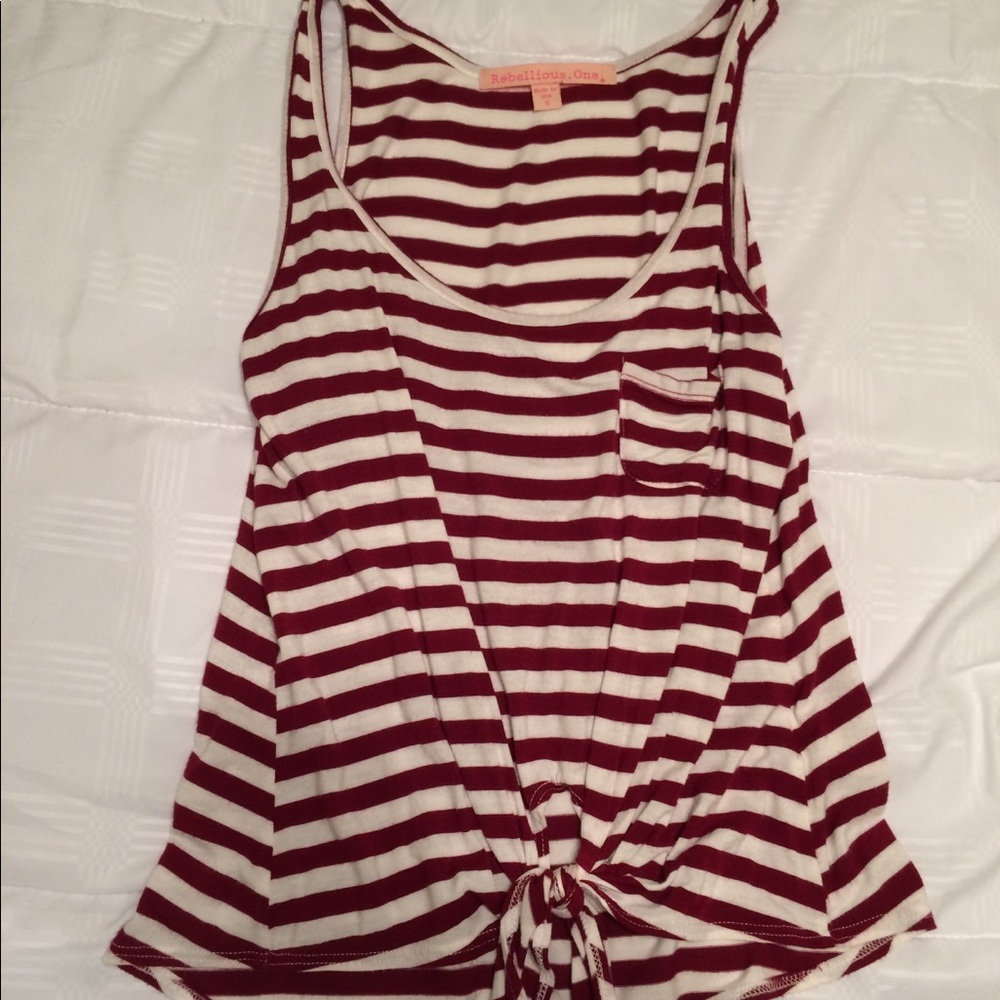 Cute Red Stripe Top